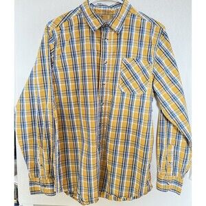 Ruff Hewn Junior Boy XL 18/20 Long Sleeve Plaid Button Down Shirt 100% Cotton